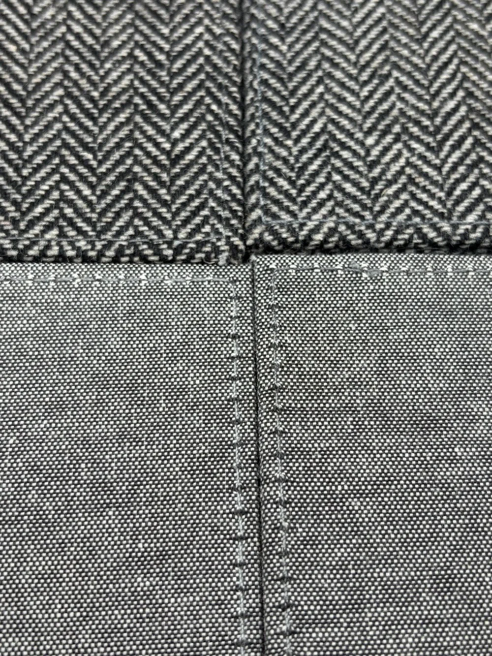 Gentleman Jack Black & Gray Square Fabric Coasters, Set 4 Minimalist Classic